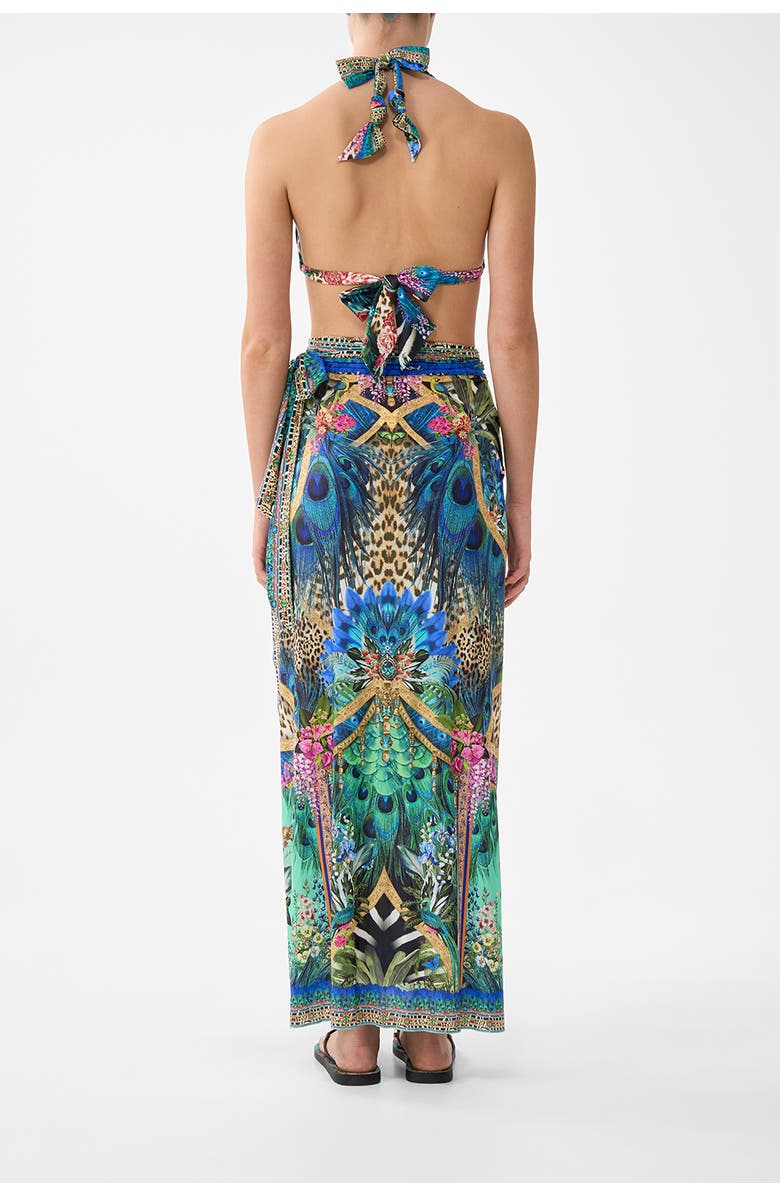 Camilla Draped Wrap Maxi Sarong With Tie Waist, Alternate, color, Animal Alchemy