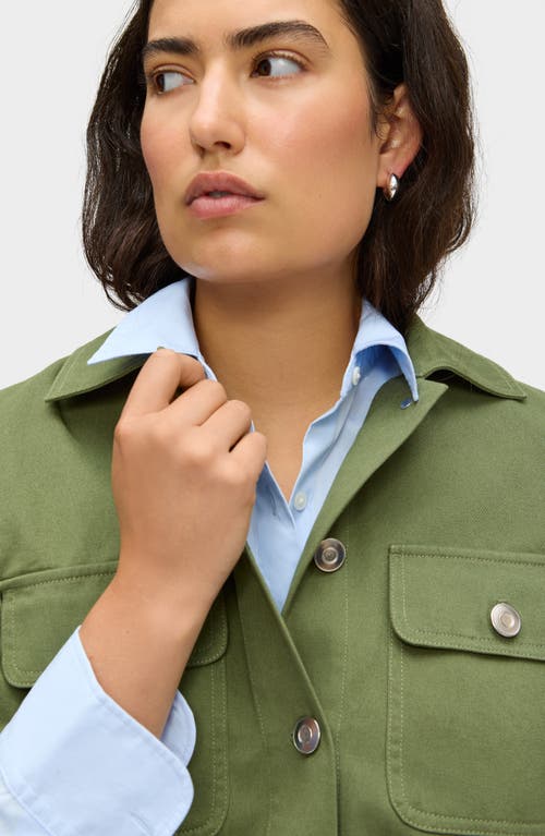 Aligne Laurel Organic Cotton Twill Button-up Shirt In Green