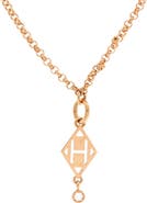 Pre-Owned Hermes Gambade H Pendant Necklace 18K Rose Gold with Diamond