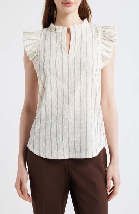 Flutter Sleeve Stripe Shirt