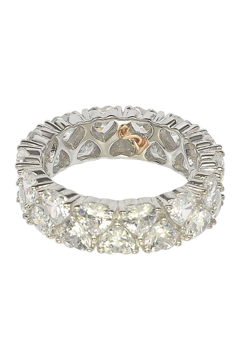 Heart CZ Band Ring, Alternate, color, WHITE
