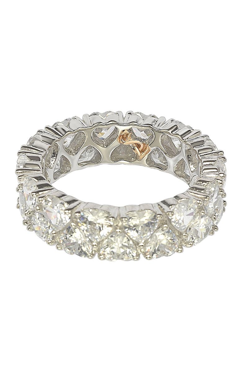 SUZY LEVIAN Heart CZ Band Ring, Alternate, color, White