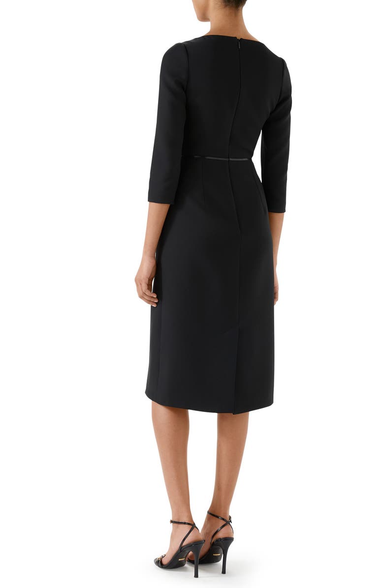 Gucci Square-G Buckle Silk & Wool Cady Crepe Dress, Alternate, color,