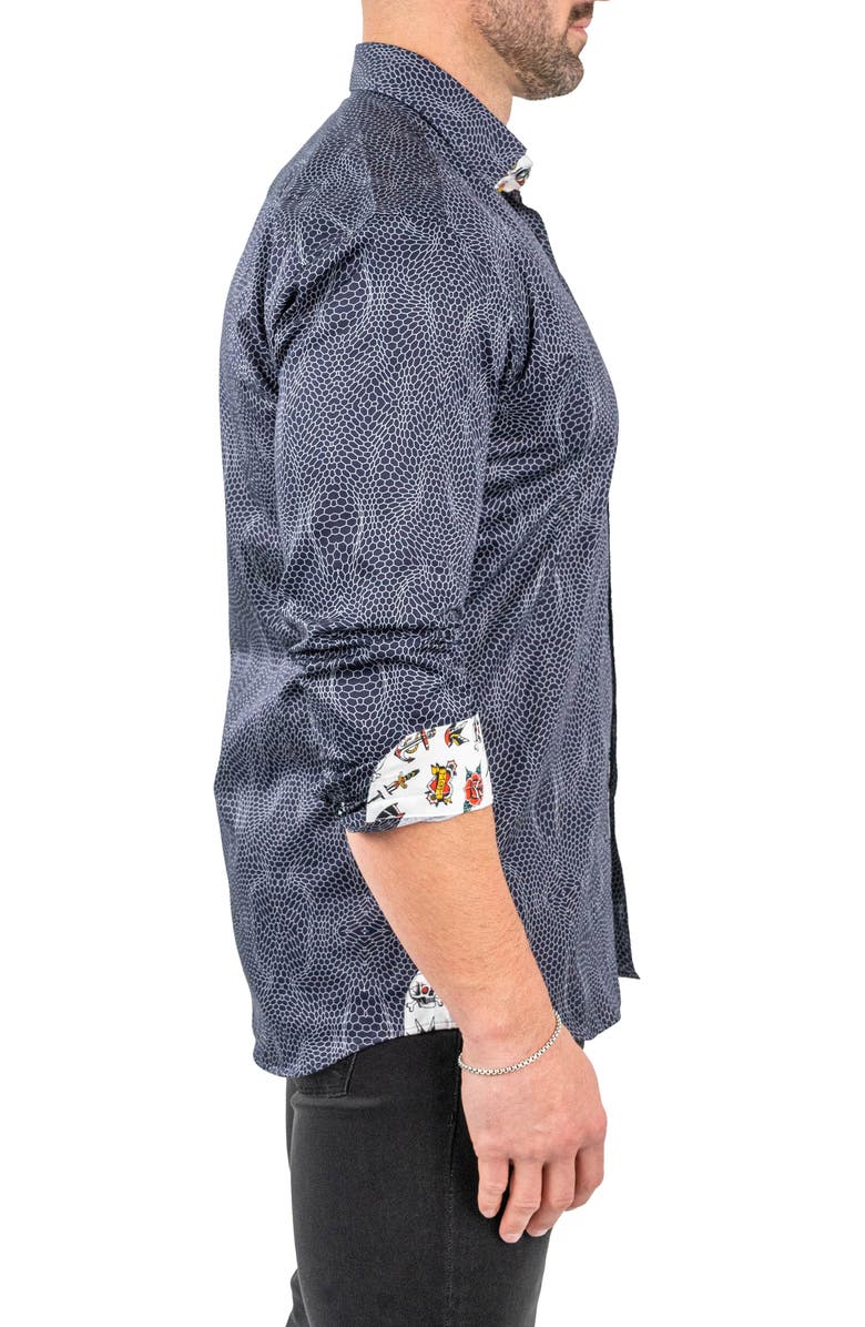 Maceoo Fibonacci Pirate Net Contemporary Fit Button-Up Shirt, Alternate, color,