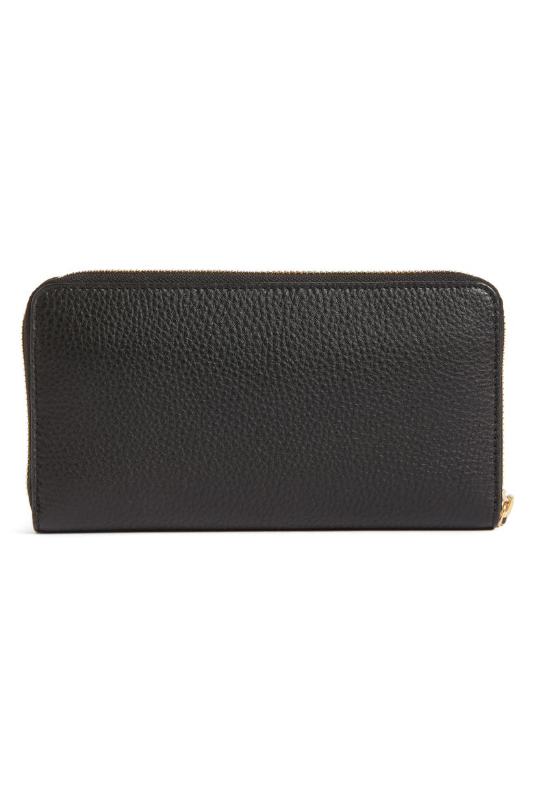 Frida Zip Around Leather Wallet (Nordstrom Exclusive), Alternate, color, BLACK