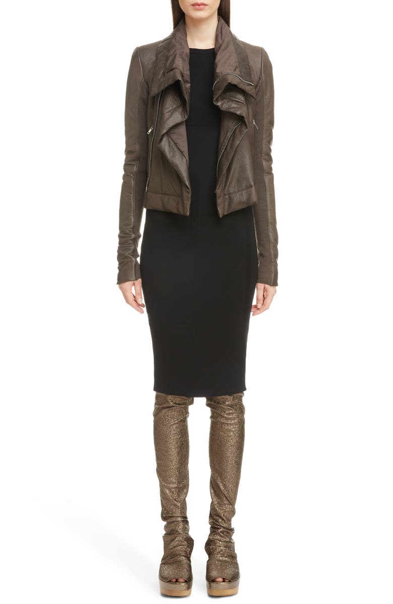 Rick Owens Classic Leather Biker Jacket, Alternate, color, 