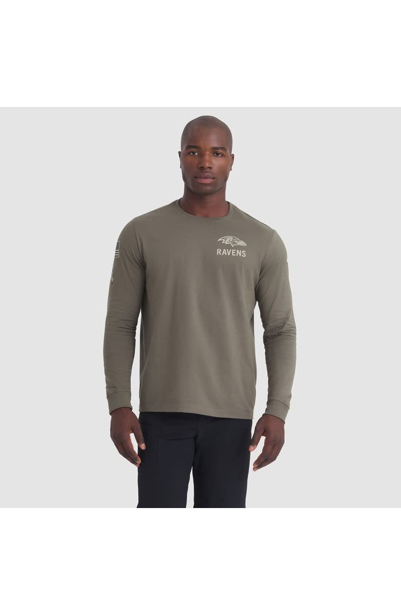 Nike Men's Nike Olive Baltimore Ravens 2025 Salute to Service Sideline Long Sleeve T-Shirt, Main, color, Olive