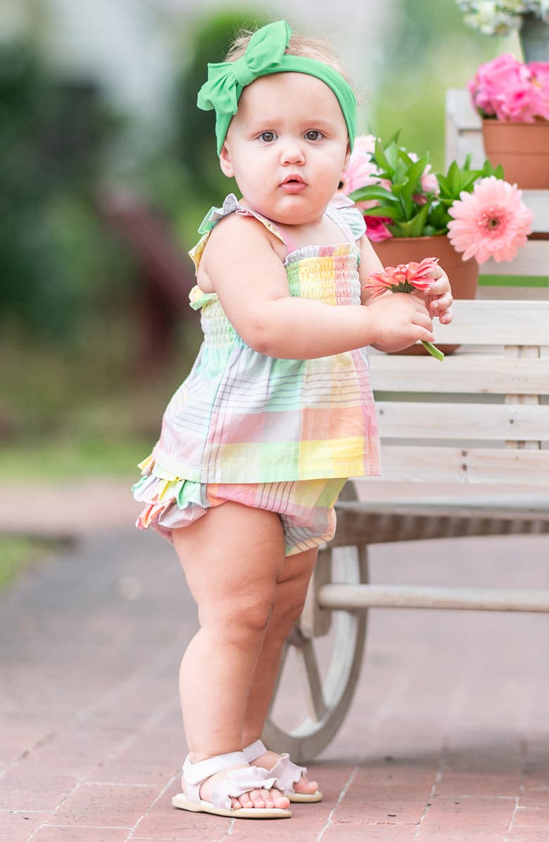 RuffleButts Cheerful Rainbow Tank Top & Ruffle Bloomers Set, Alternate, color, 