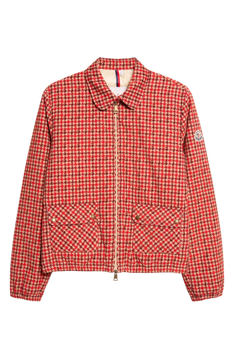 Moncler Lanset Check Print Knit Jacket, Alternate, color, Check Print