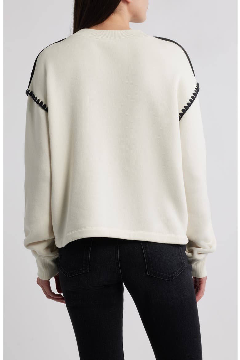 Blanket Stitch Terry Sweatshirt, Alternate, color, CHALK