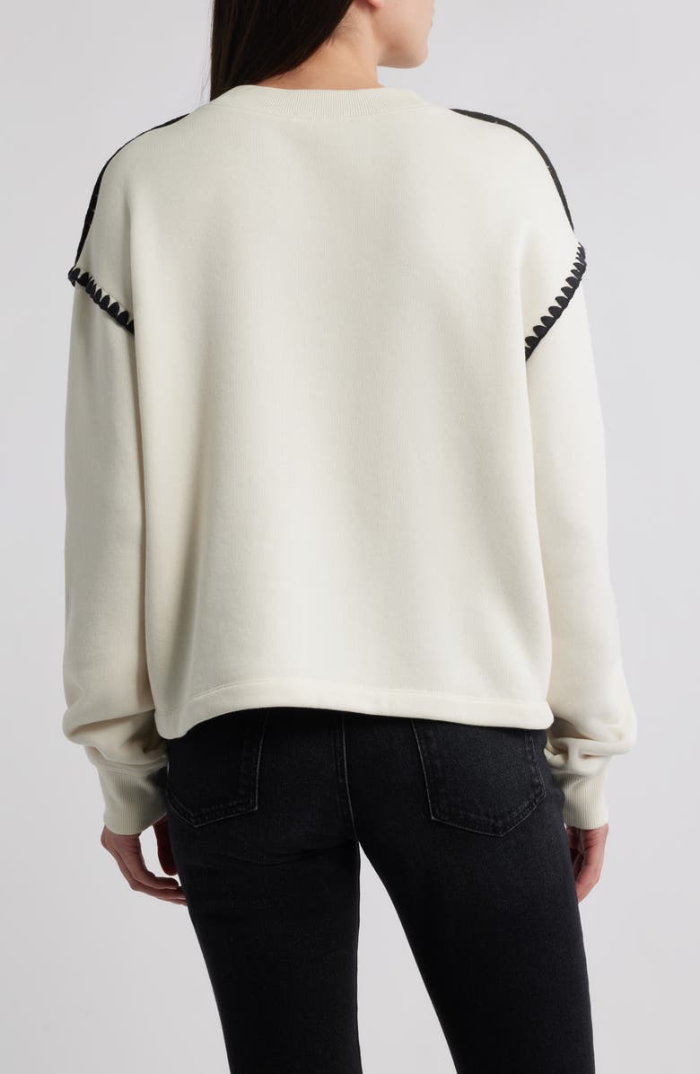 rag & bone Blanket Stitch Terry Sweatshirt, Alternate, color, 