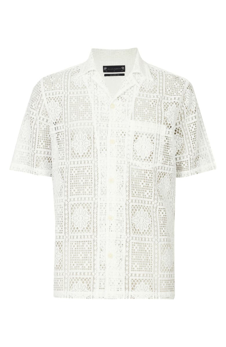 AllSaints Llonga Relaxed Fit Lace Camp Shirt, Alternate, color,