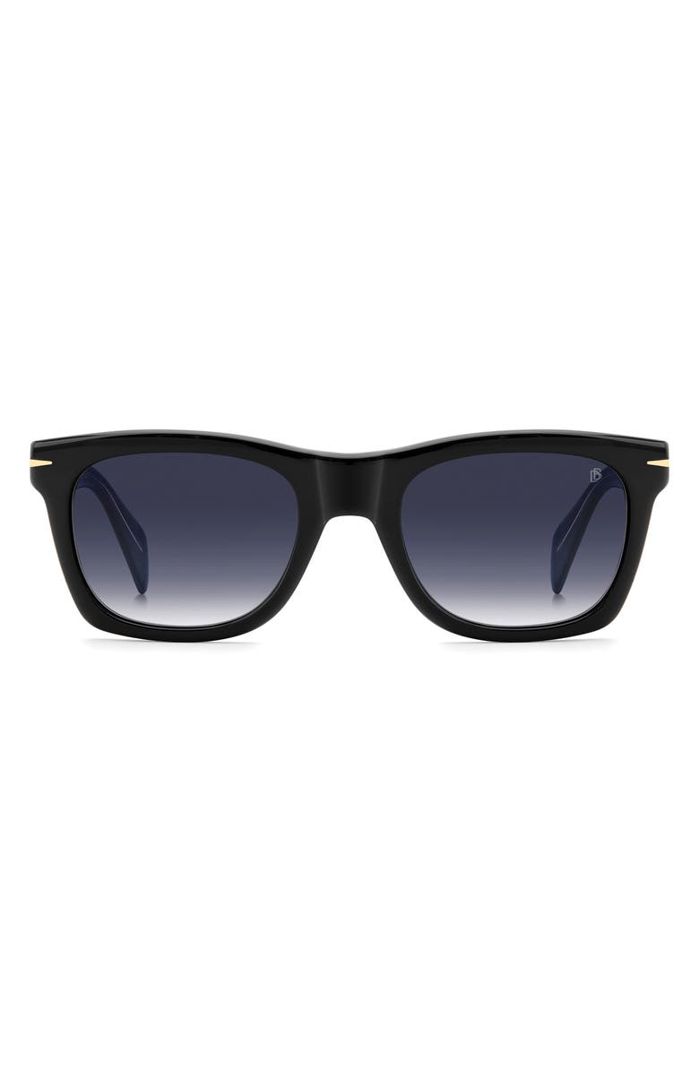 David Beckham Eyewear 53mm Rectangular Sunglasses, Main, color, Black/ Dark Blue Sf
