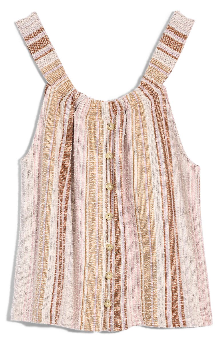 Madewell Texture & Thread Cates Stripe Button-Front Swing Tank, Alternate, color,