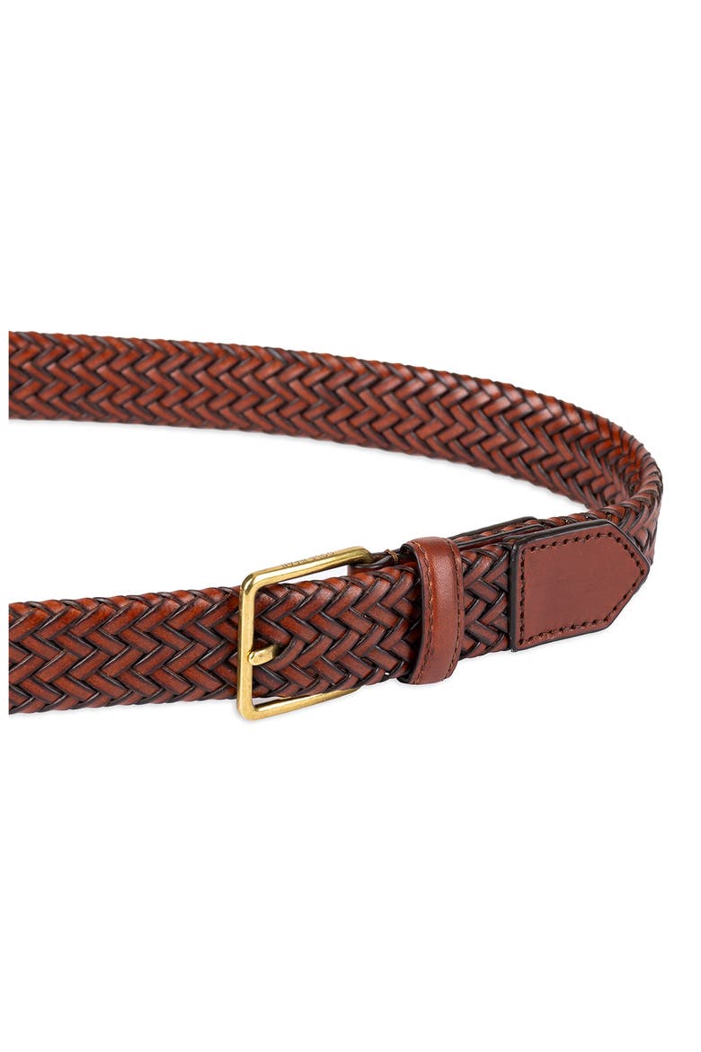 Woven Leather Belt, Alternate, color, WOODBURY