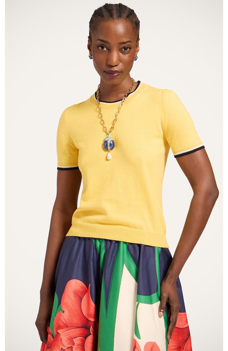 La DoubleJ Busy-Bee Tee, Main, color, Solid Butter Yellow