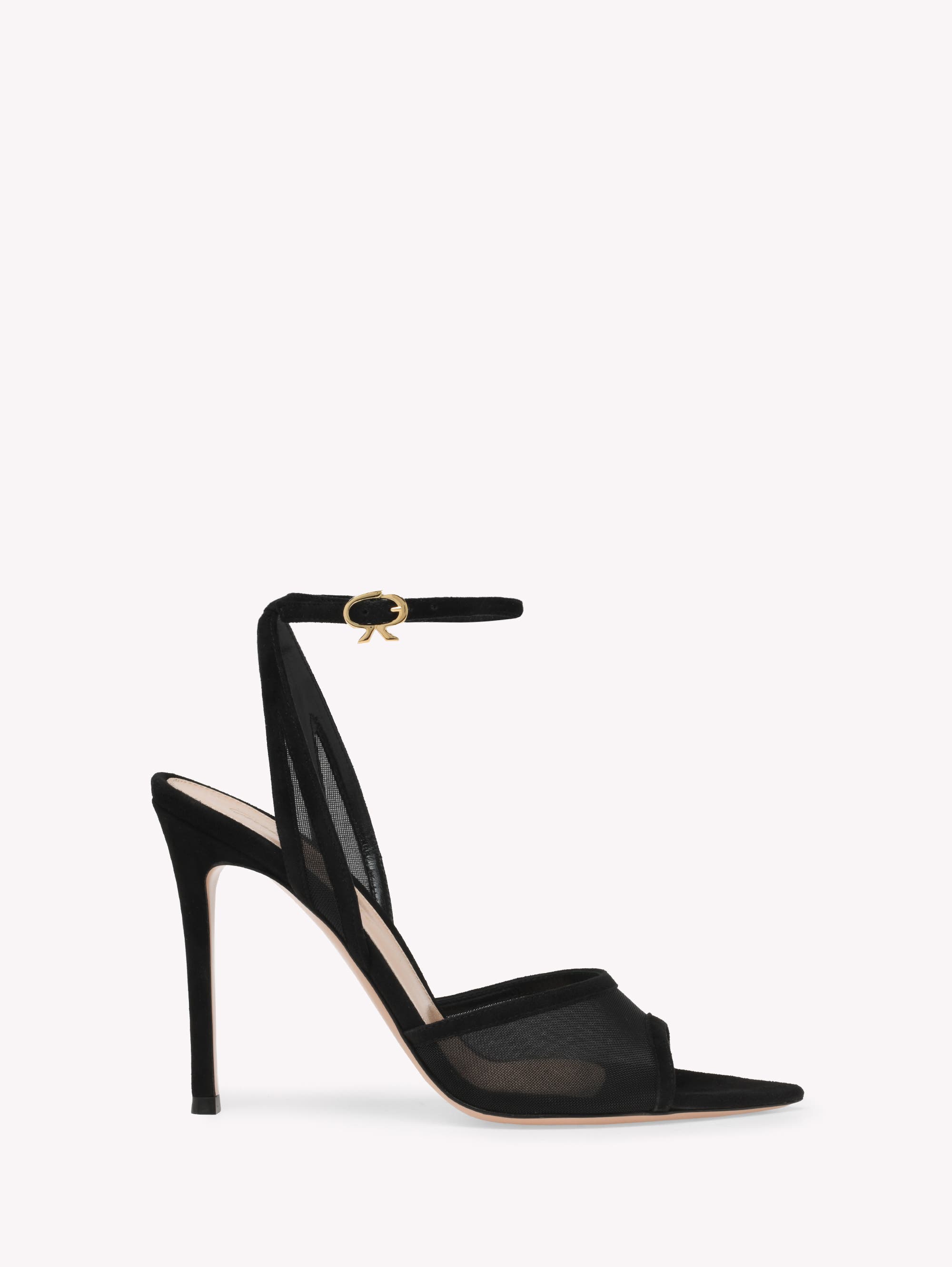 Gianvito Rossi Dorotea Sandals, Main, color, Black Fabric