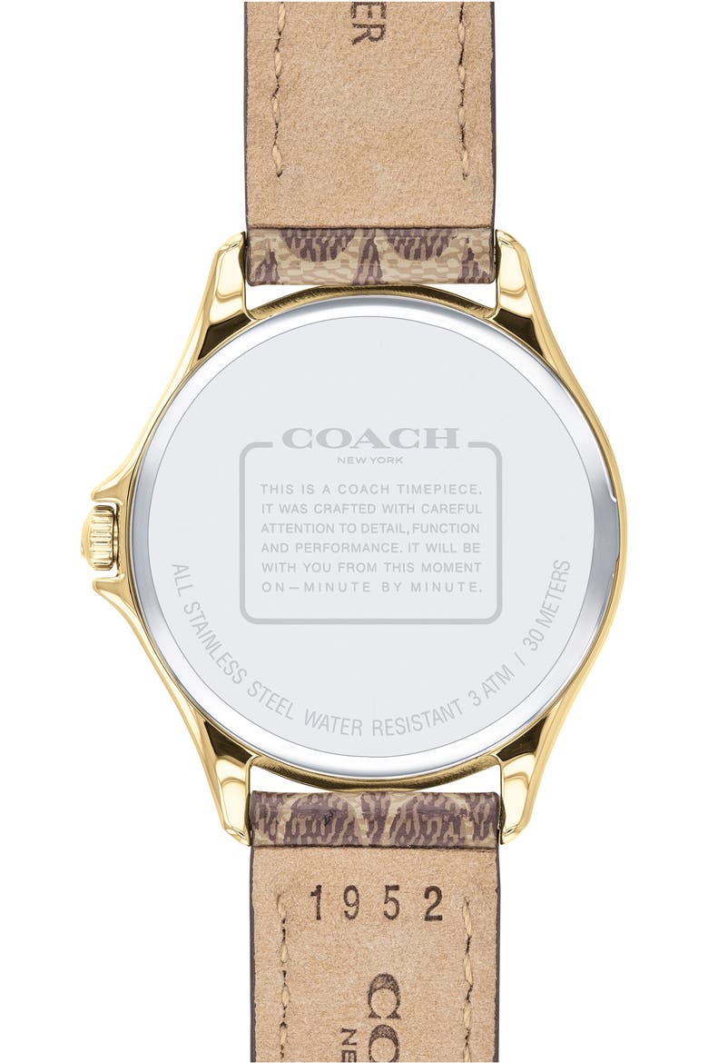 Astor Leather Strap Watch, 31mm, Alternate, color, BROWN/ GOLD