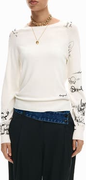 Desigual Fine Gauge Graphic Sweater