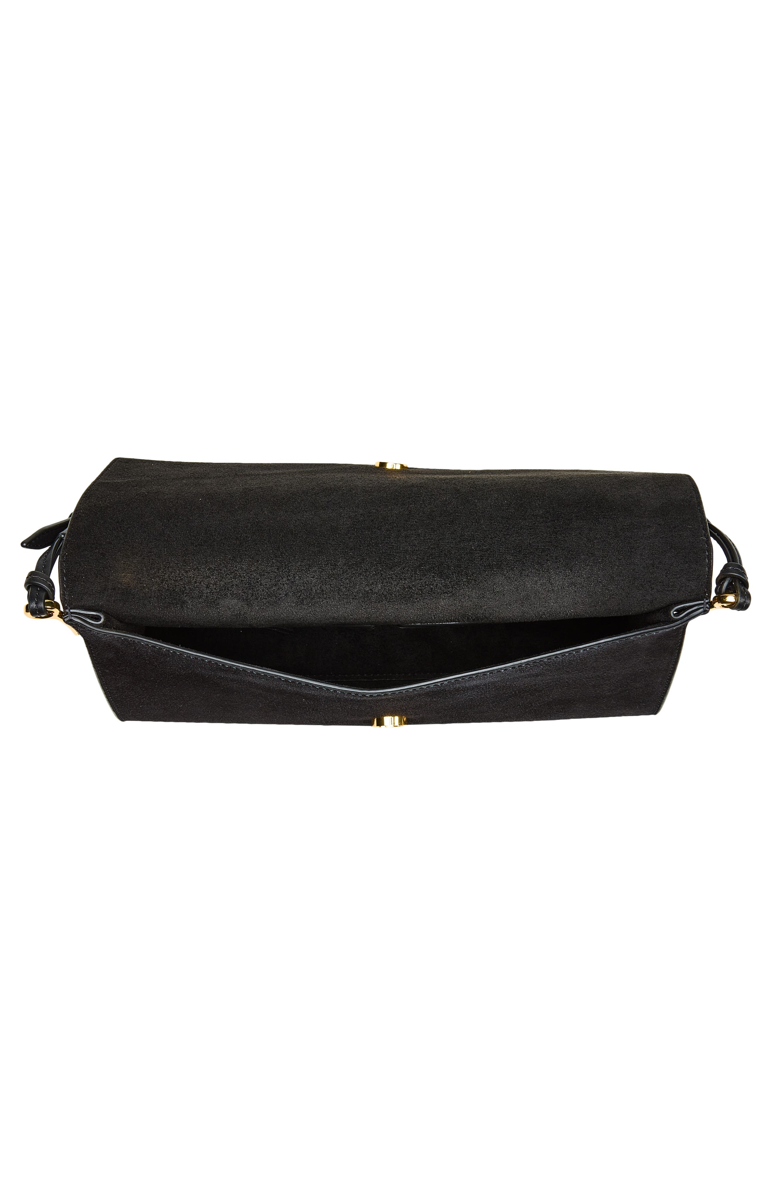Edit Suede Shoulder Bag, Alternate, color, BLACK