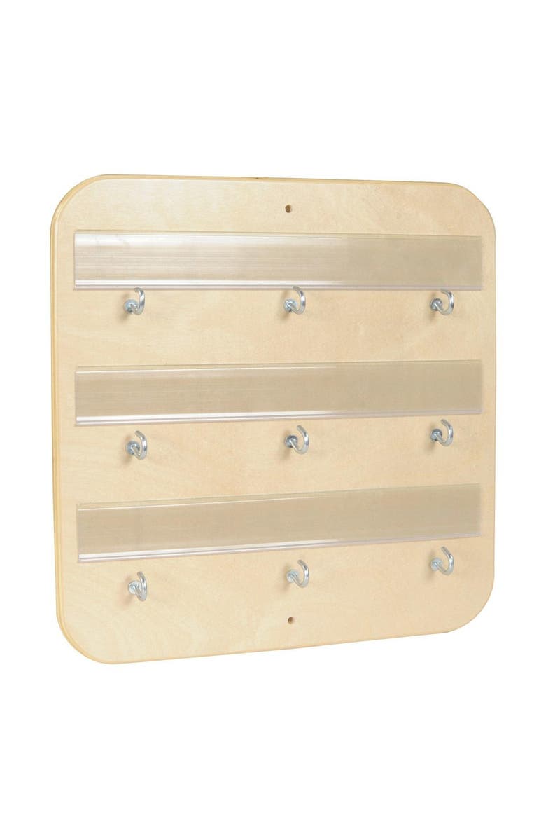 Kaplan Early Learning Company Wooden 9 Hook Pacifier Holder, Main, color, Beige