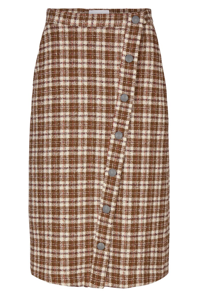 Marina Check Cotton Blend Tweed Midi Skirt, Main, color, MONKS ROBE COMB-181048