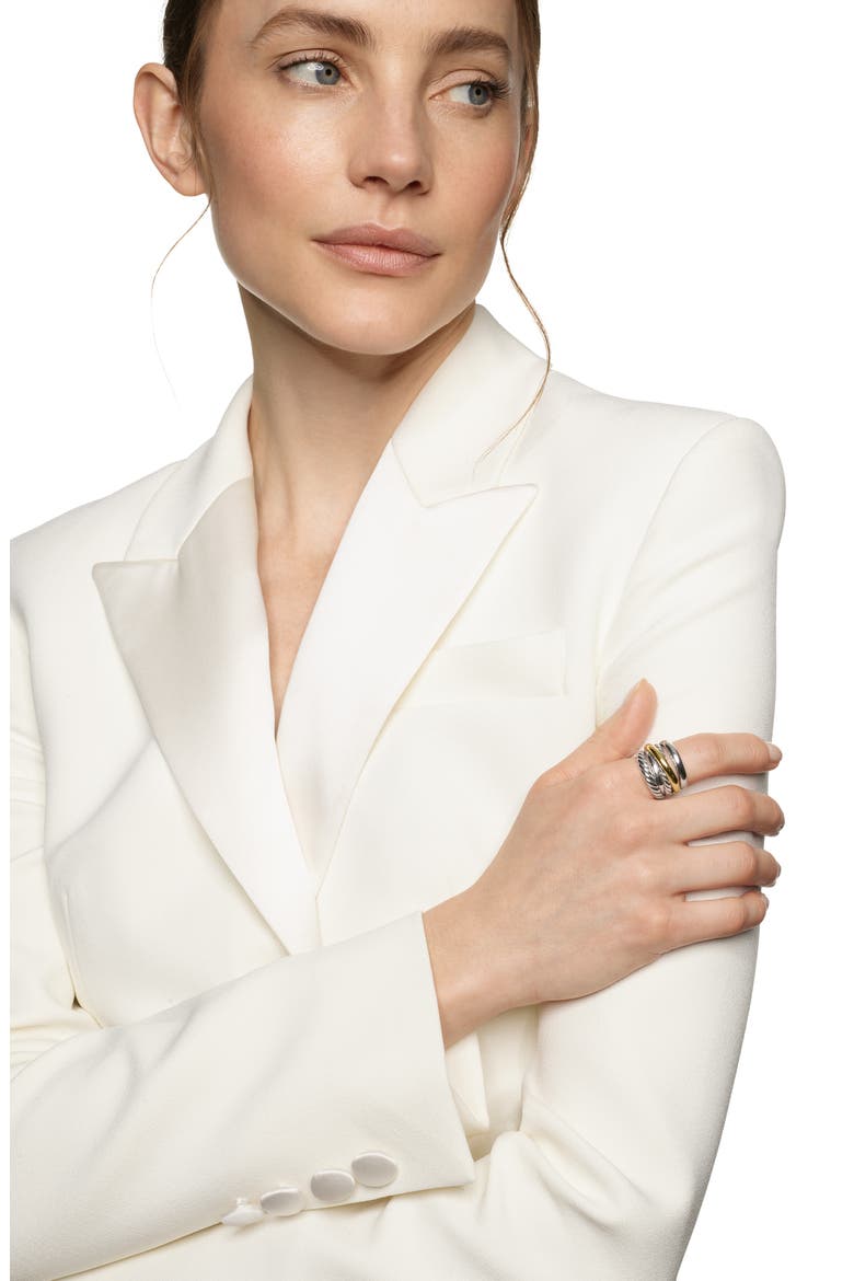 Crossover Five-Row Ring in Sterling Silver with 14K Yellow Gold, Alternate, color, S STERLING SILVER/ 14K GOLD -8