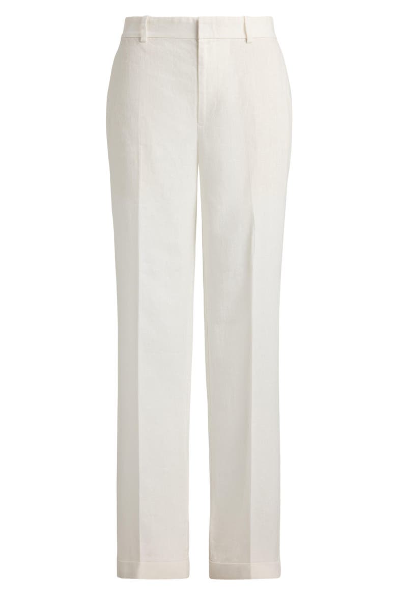 Straight Leg Linen Pants, Alternate, color, WHITE