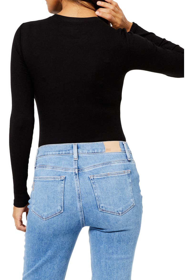 Ribbed Long Sleeve Maternity T-Shirt, Alternate, color, BLACK