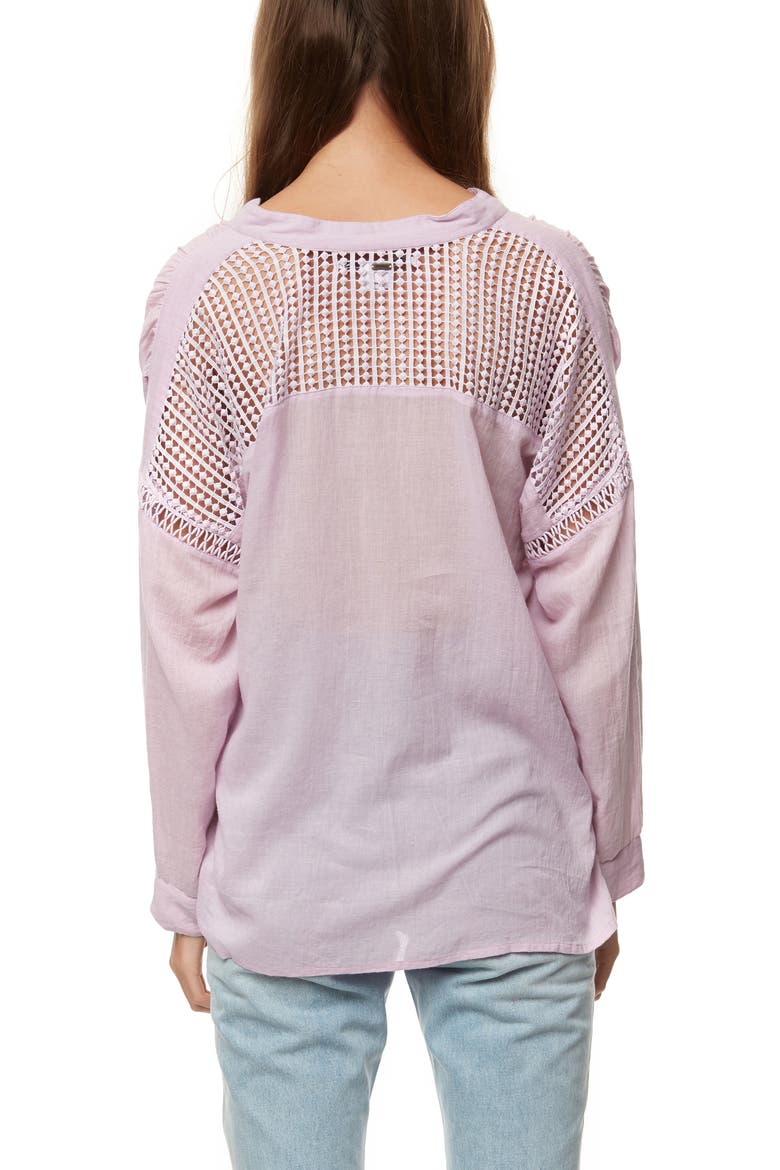 Seaside Lace Trim Cotton Top, Alternate, color, ORCHID