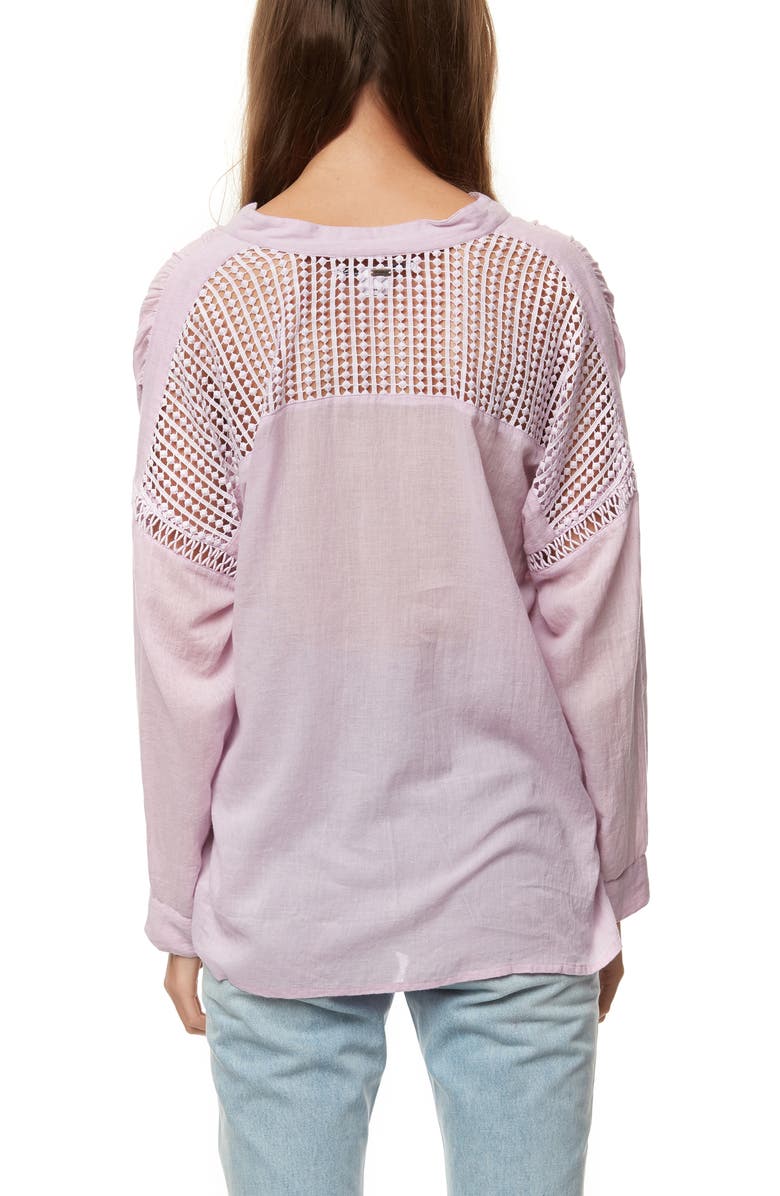 O'Neill Seaside Lace Trim Cotton Top, Alternate, color, 