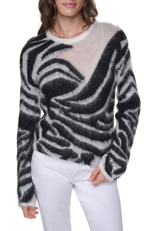 Brushed Animal Intarsia Sweater