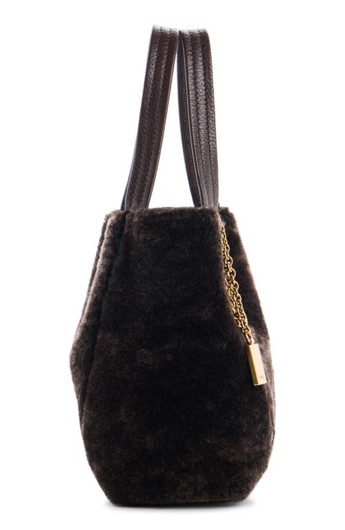 Chloé Small Spin Genuine Shearling Tote In Brown