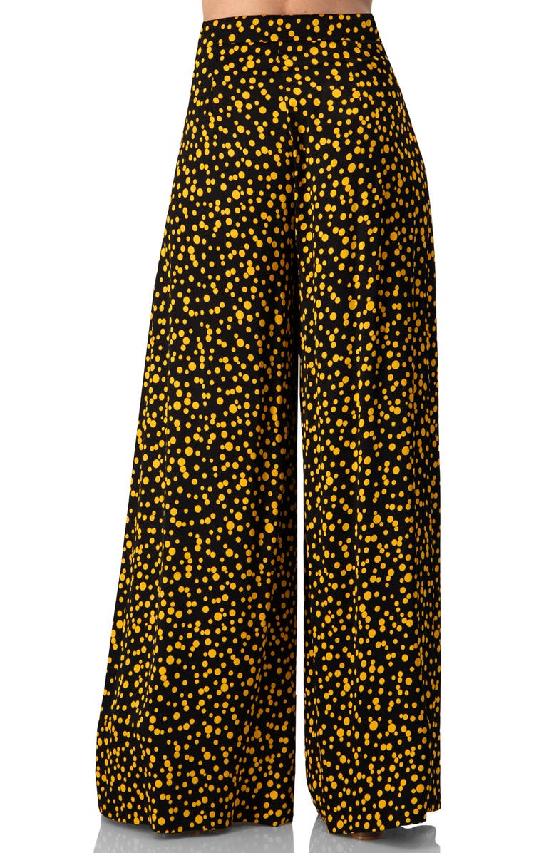 IVONNE Wide-Leg Polka Dot Pants, Alternate, color, Black