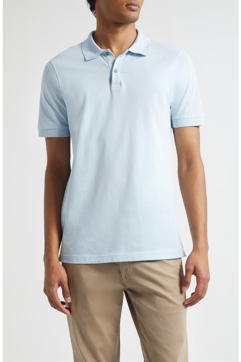 Cotton Piqué Polo, Main, color, FROST BLUE