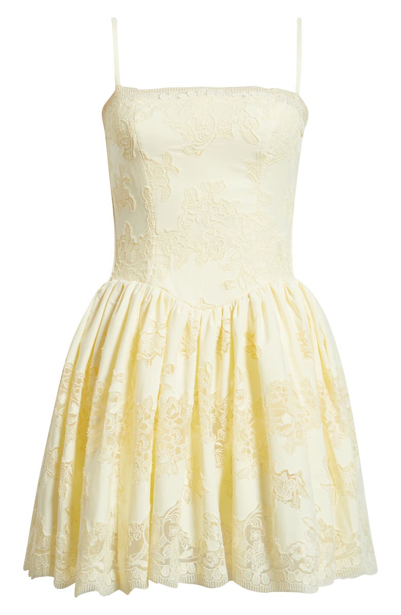 HOUSE OF CB Chloe Broderie Anglaise Minidress, Alternate, color, Lemon