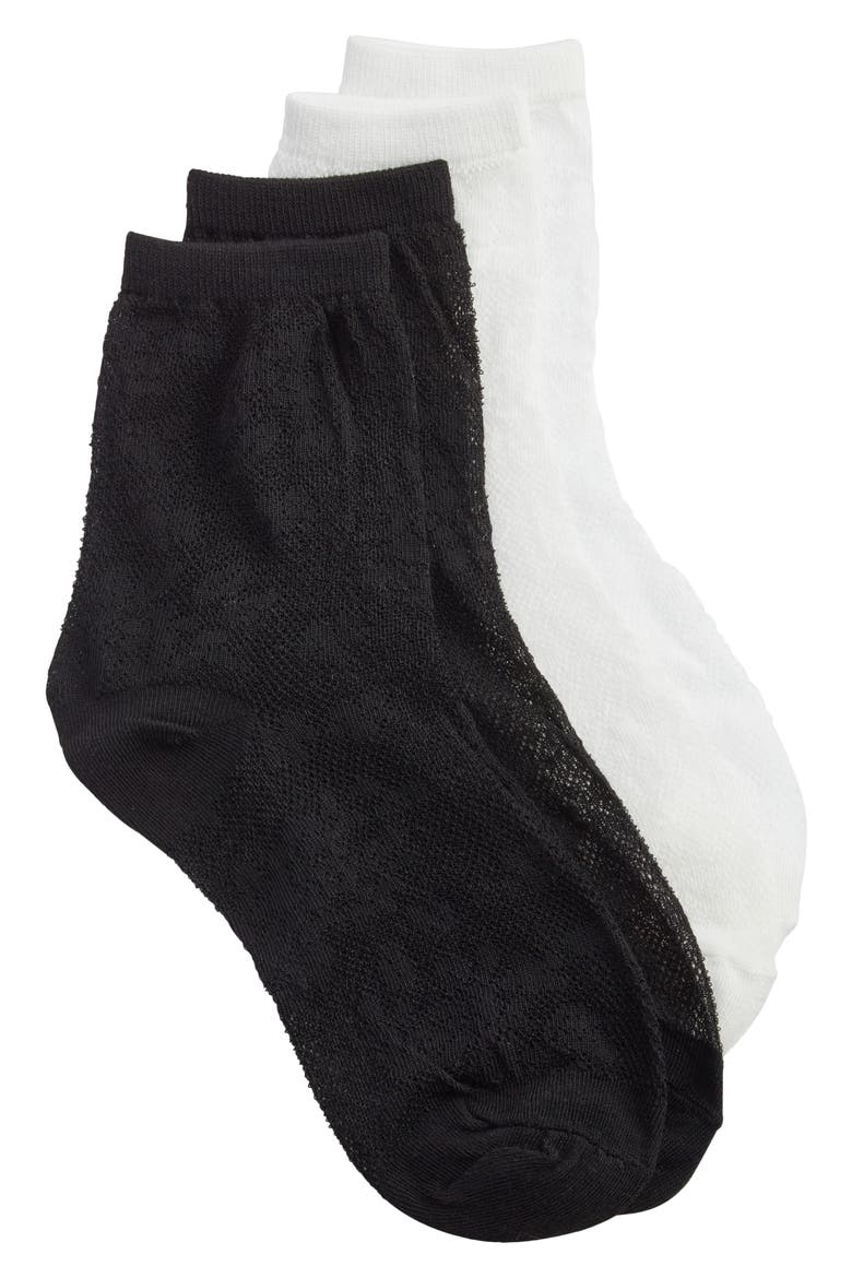 Bloom Assorted 2-Pack Cotton Blend Crew Socks, Main, color, BLACK / IVORY