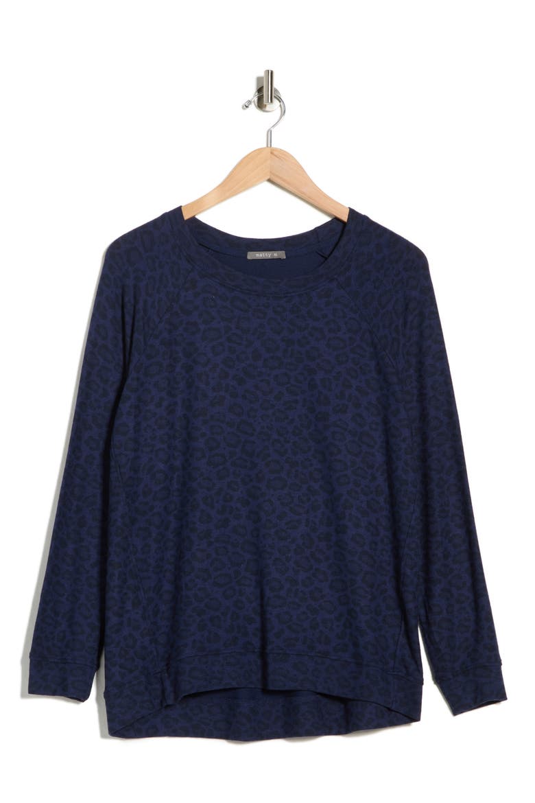 Cheetah Crewneck Sweatshirt, Alternate, color, NAVY