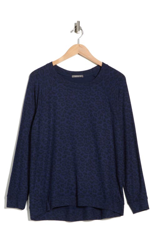 Matty M . Cheetah Crewneck Sweatshirt In Blue