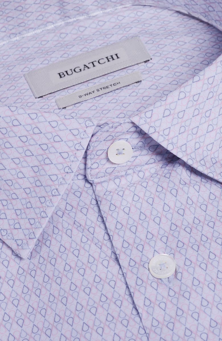 Bugatchi James OoohCotton<sup>®</sup> Geo Print Button-Up Shirt, Alternate, color, Vista Blue