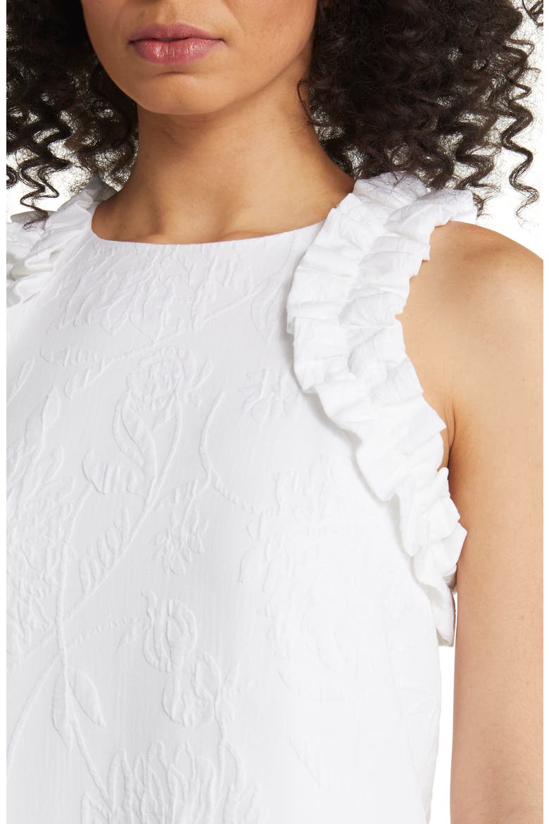 Kailee Floral Jacquard Shift Dress, Alternate, color, RESORT WHITE