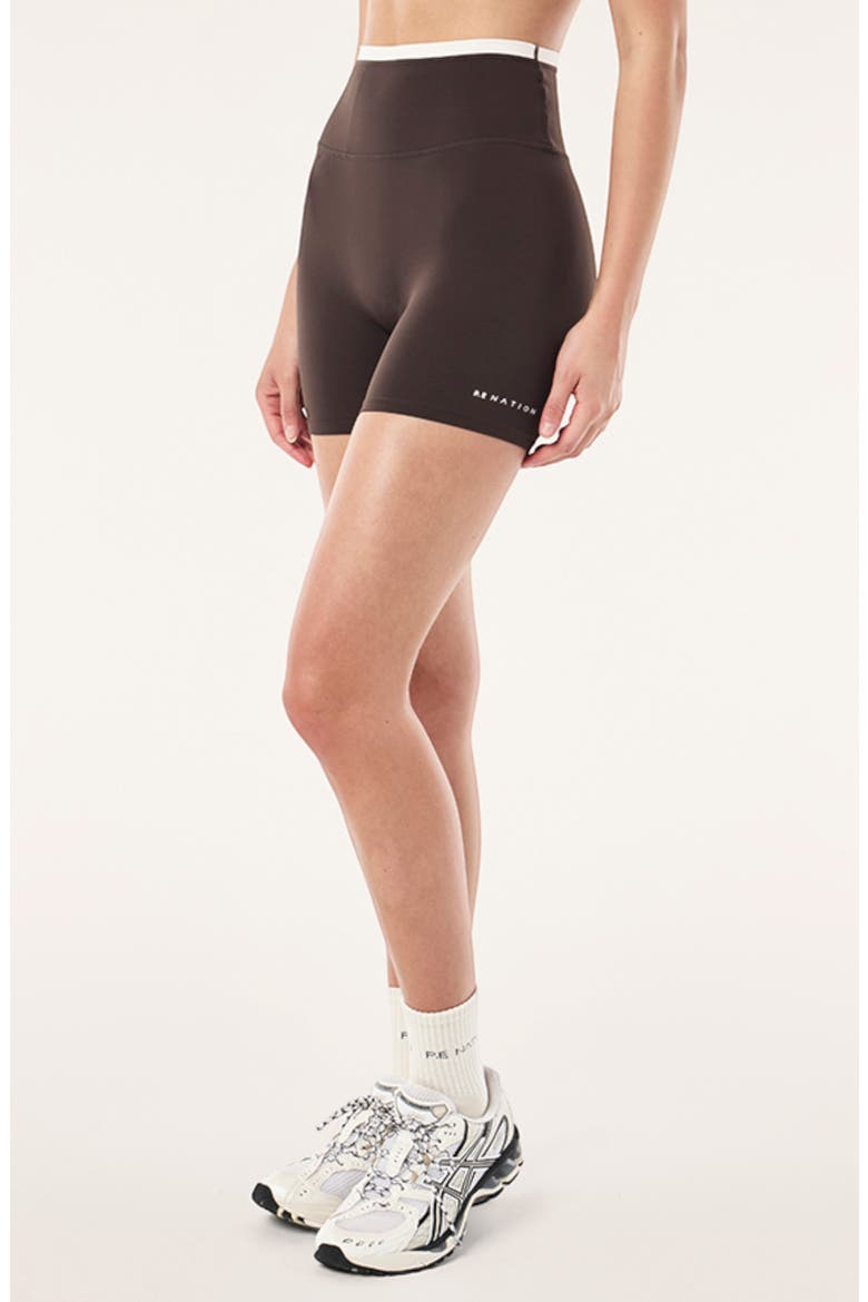 Stellar Bike Shorts, Alternate, color, COFFEE/ WHISPER WHITE