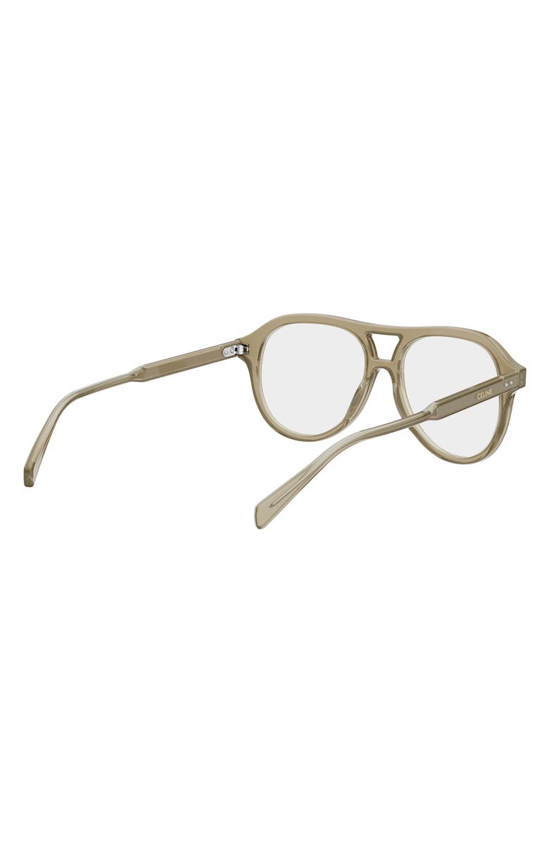 CELINE 54mm Thin Pilot Optical Glasses, Alternate, color, Shiny Light Green