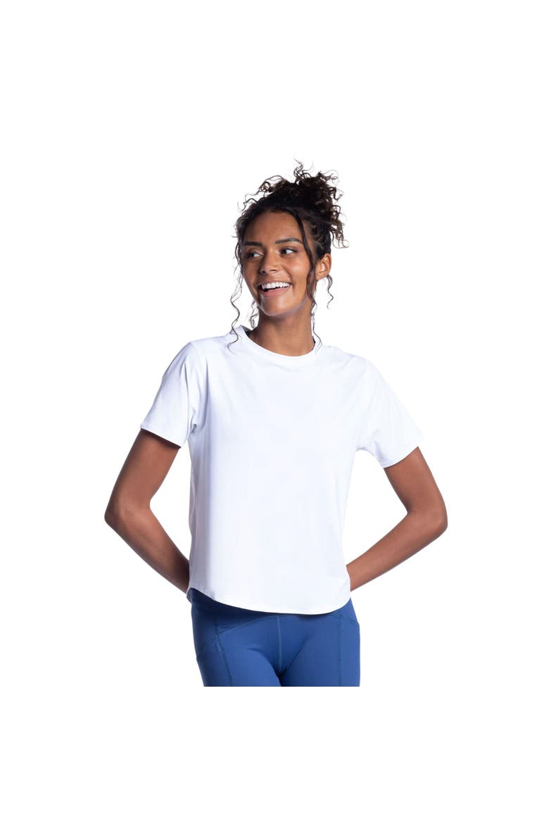 Women's Short Sleeve UV Protection Relaxed Crew Shirt, Main, color, White