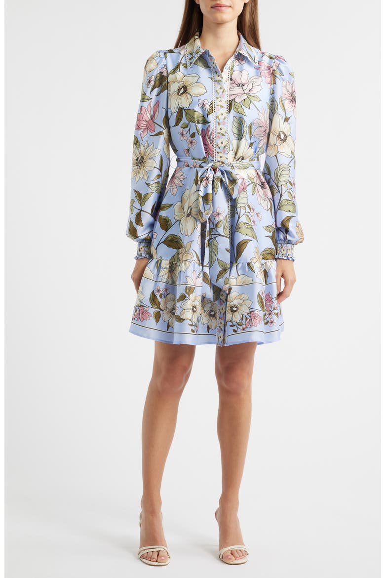 long-sleeve satin shirt dress XXS / Petrol TEXTURED SATIN SHIRT DRESS