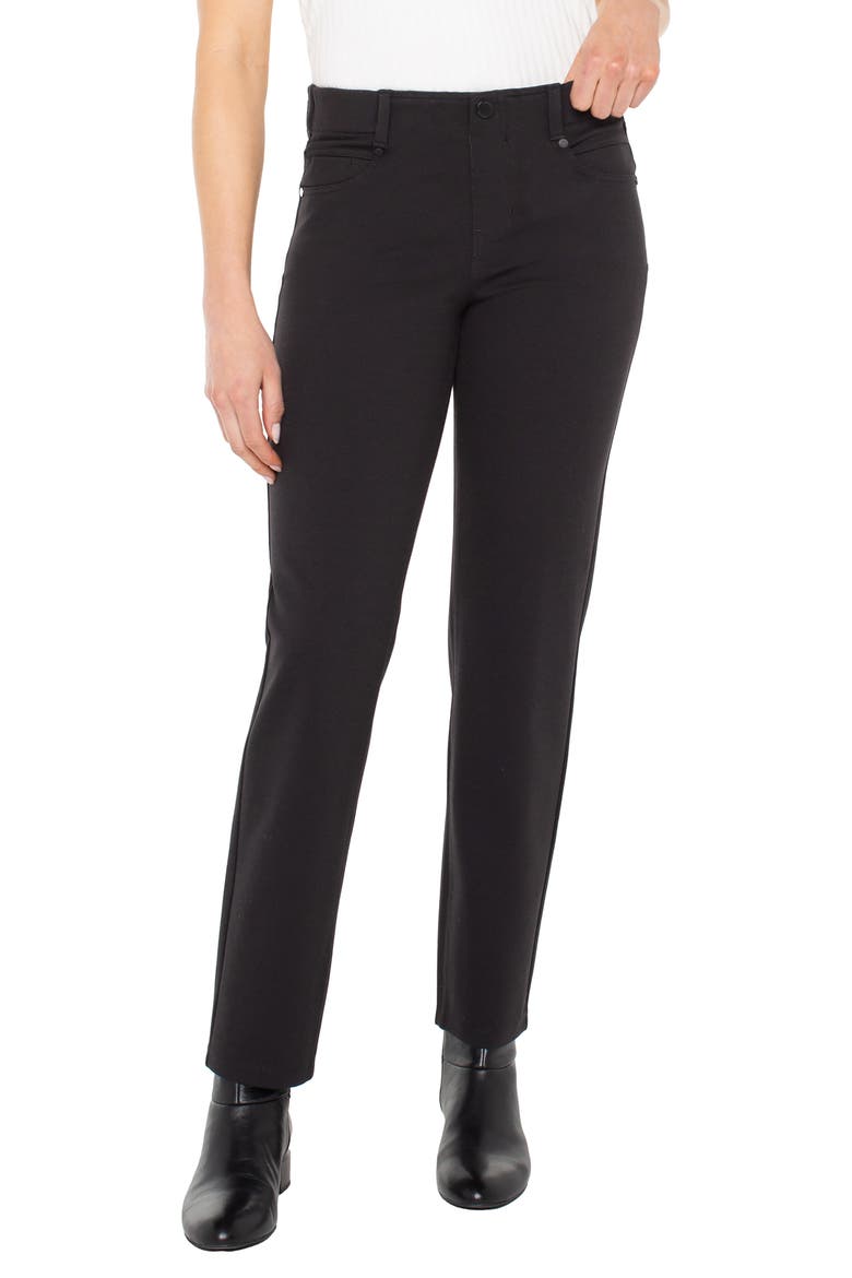 Gia High Waist Slim Glider Pants, Main, color, BLACK