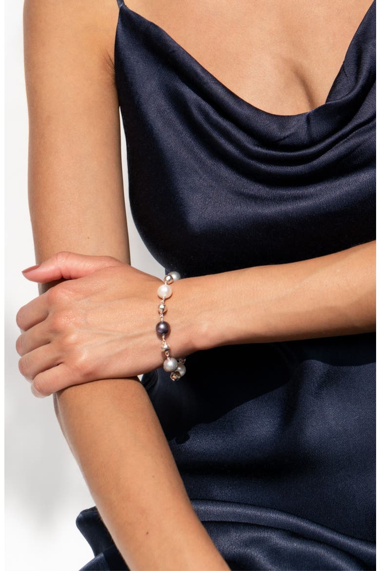 Nugget & Mixed Freshwater Pearl Bracelet, Alternate, color, Sterling Silver