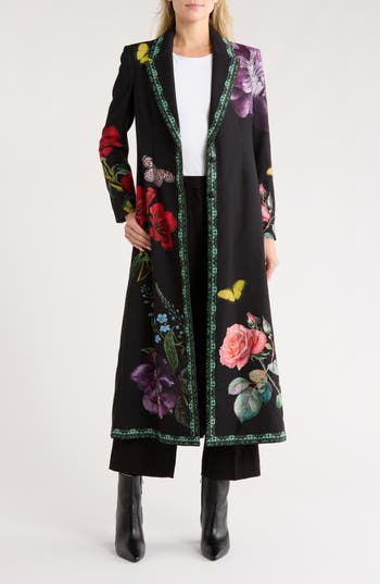 Alice And Olivia Alice + Olivia Bret Long Blazer In Black