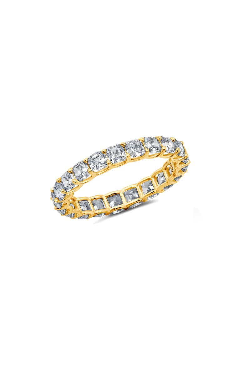 Asscher Cubic Zirconia Eternity Band Ring, Main, color, 18KYG/ CLEAR STONE