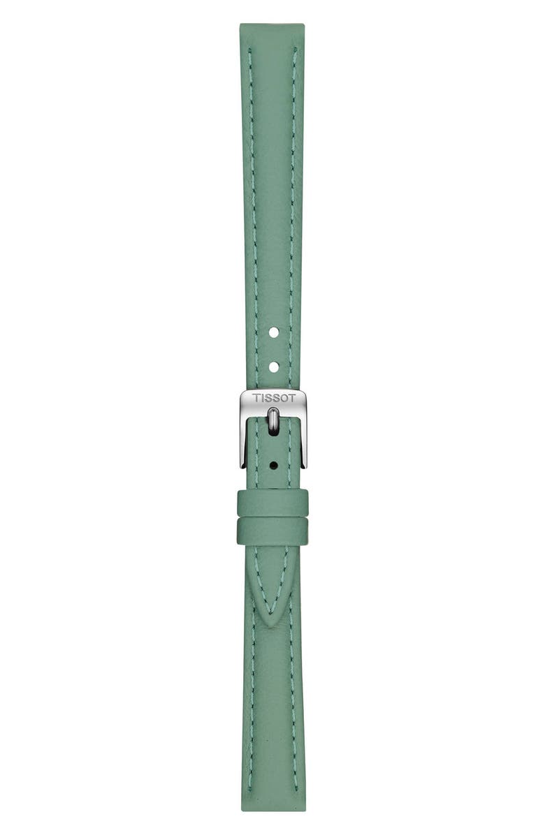 Tissot SRV Leather Strap Watch, 21.8mm, Alternate, color, Green